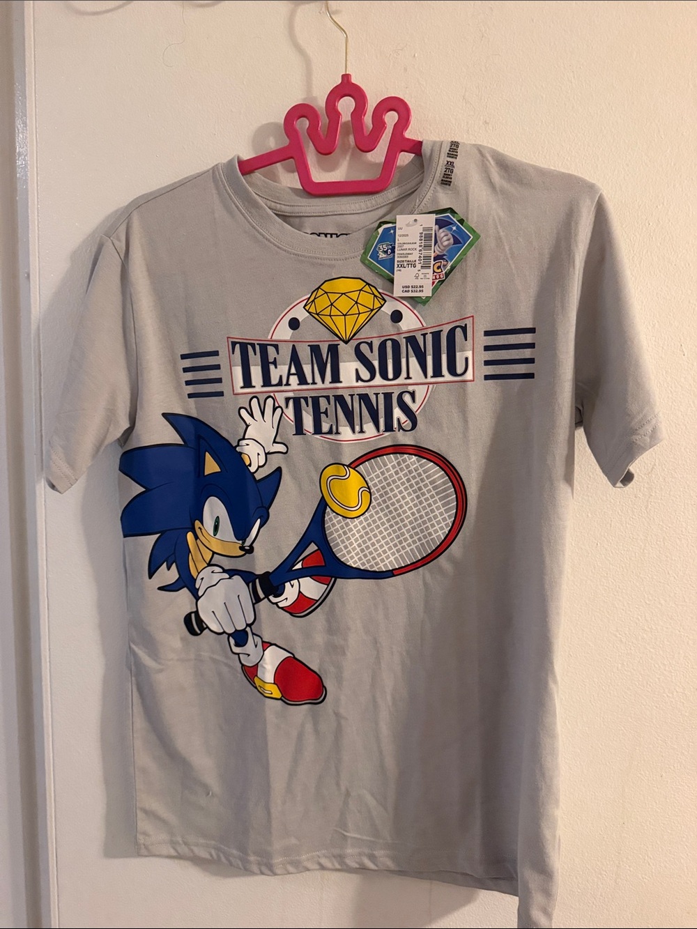 Team Sonic Tennis Graphic Tee - Light Gray
